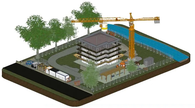 Construction site layout planning