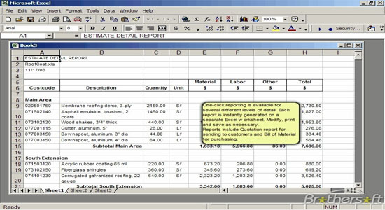 Roof Cost Estimator Sheet for Excel 2.0