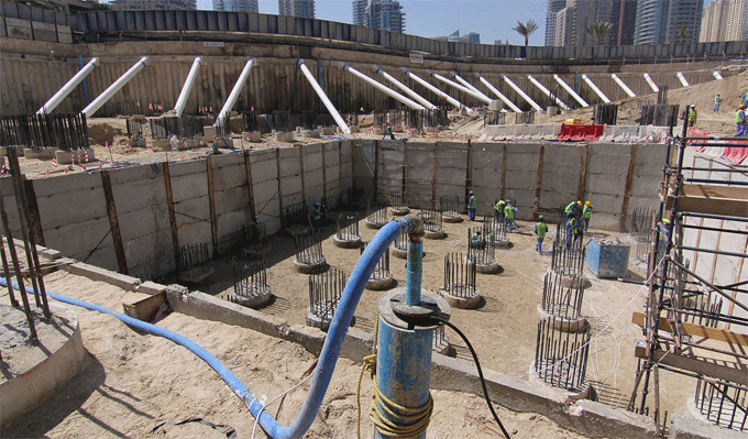 Dewatering system at job site