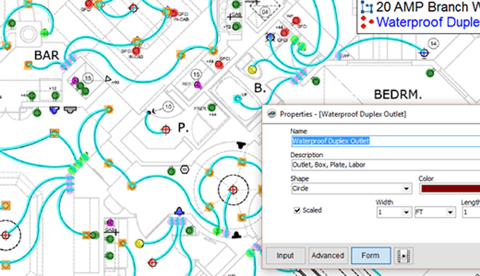 Electrical estimating software