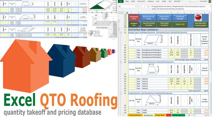 Best Software for Excel QTO Roofing Quantity Takeoff & Pricing Database