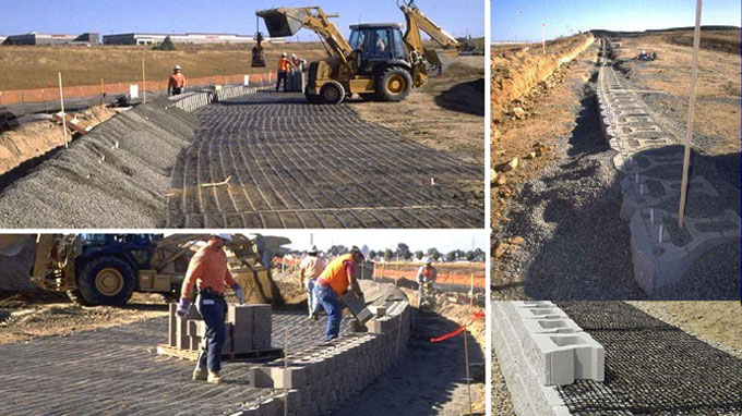 Constructing a Retaining Wall Using Geogrids