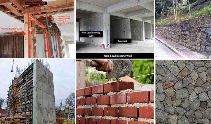 6 Types of walls used in Building Construction