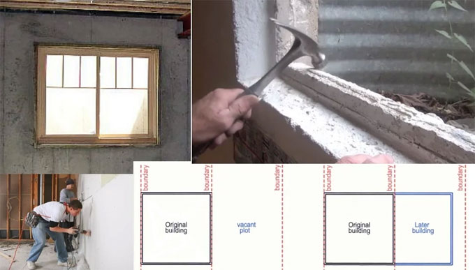 How to set up windows in concrete wall