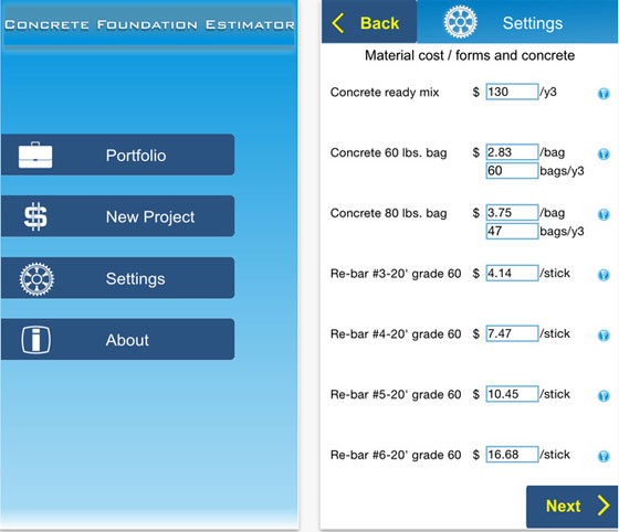 Concrete Foundation Estimator