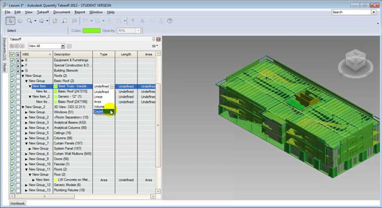 Revit Architecture and Autodesk QTO