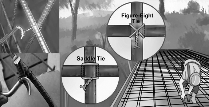 How to tie reinforcement bar with binding wire