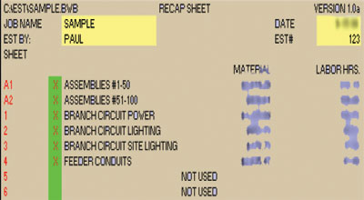 Quantity-take-off Sheets